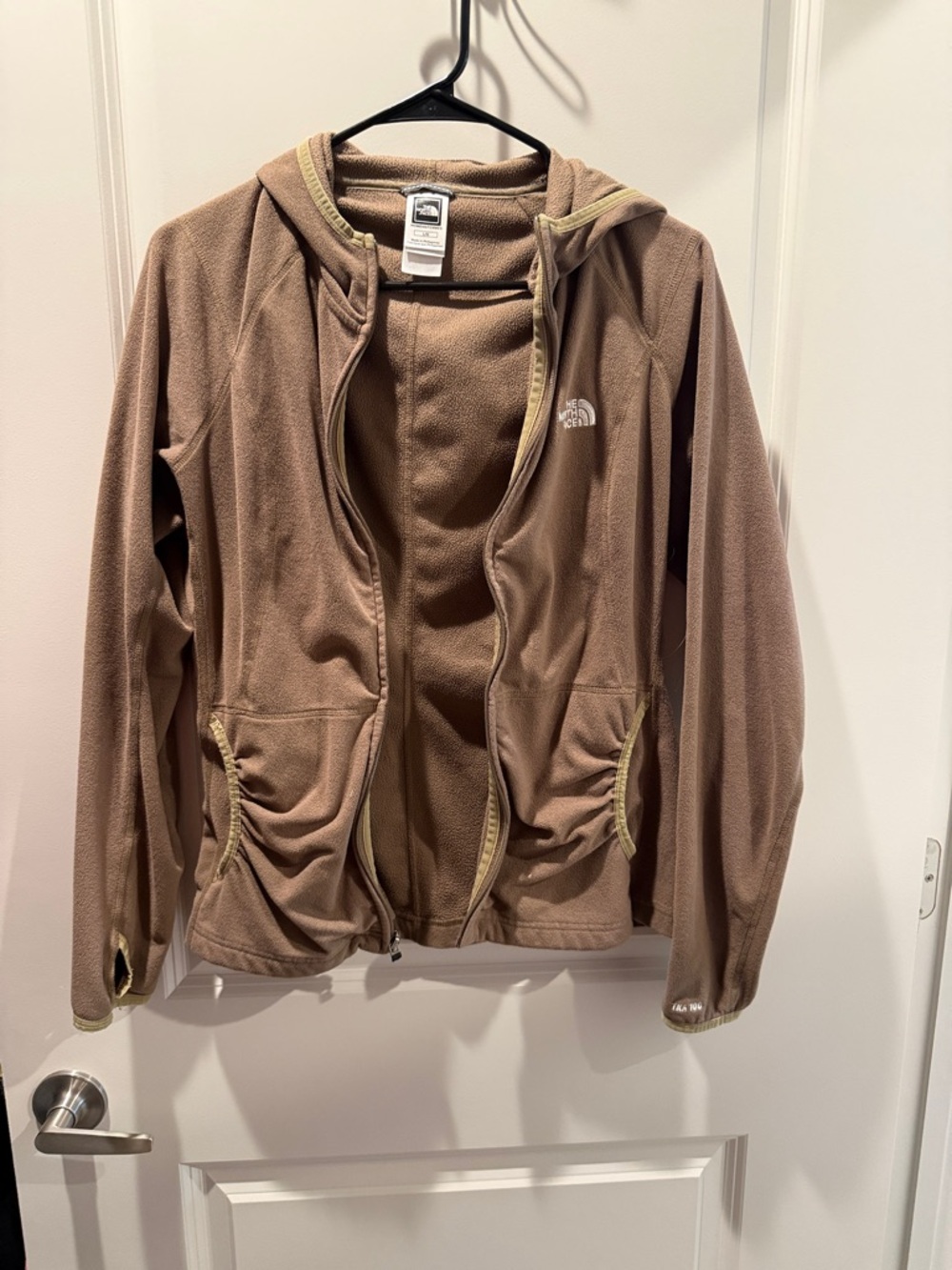 The North Face Tan Brown Hooded Fleece Jacket